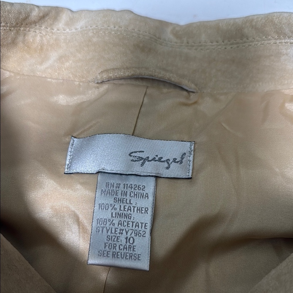 SPIEGEL WOMEN'S TAN LEATHER SUEDE JACKET SIZE 10 - Picture 13 of 13